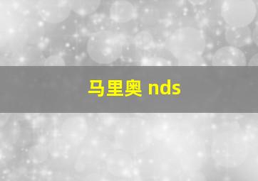 马里奥 nds